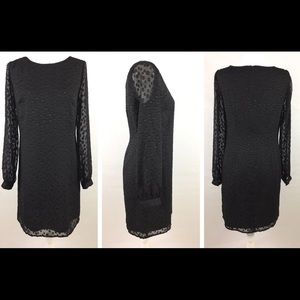 Ann Taylor Womens Sheath Sheer Black Dress Size 2